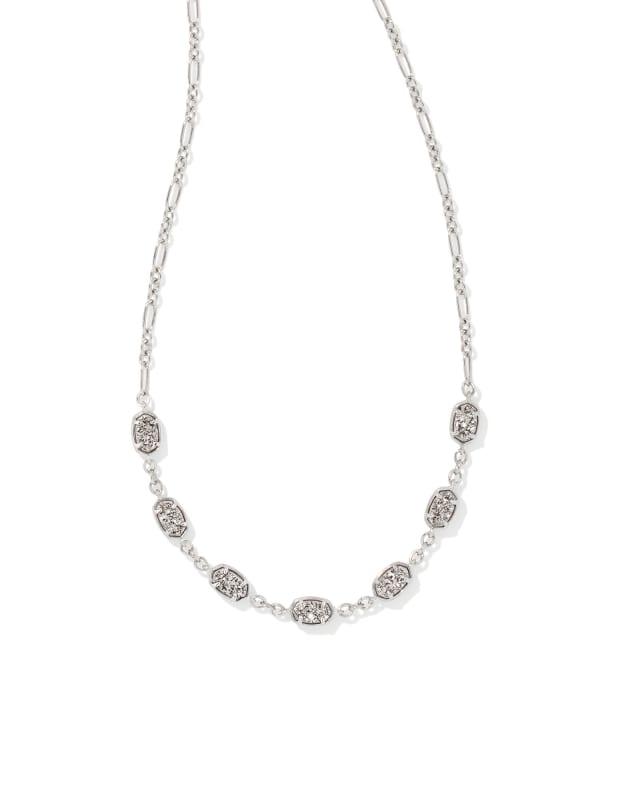 Emilie Silver Strand Necklace in Platinum Drusy image number 0.0